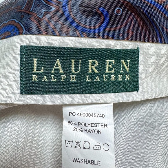 Lauren Ralph Lauren Pants Mens 36x29 Gray Polyester Pleated Cuffed Dress Slacks - Picture 7 of 12